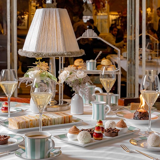 afternoon champagne, patisserie and sandwiches