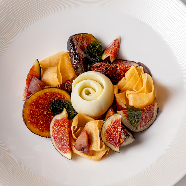 Dessert at Claridge's Restaurant. This is a dish of figs and ice cream