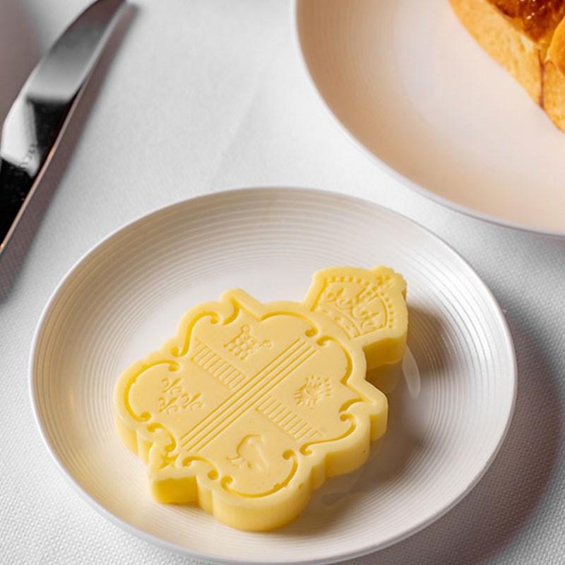 Butter shaped like the Claridge's crest