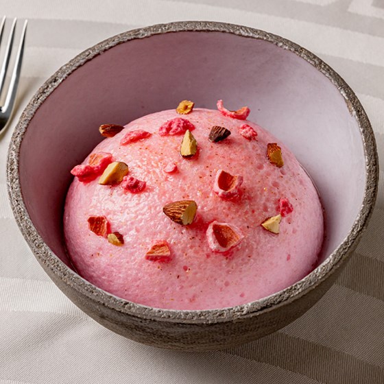 the foyer and reading room pink dessert dish