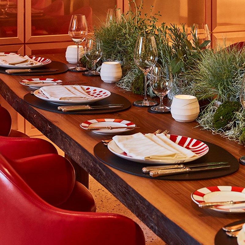 Plate and plants at L'Epicerie at Claridge's