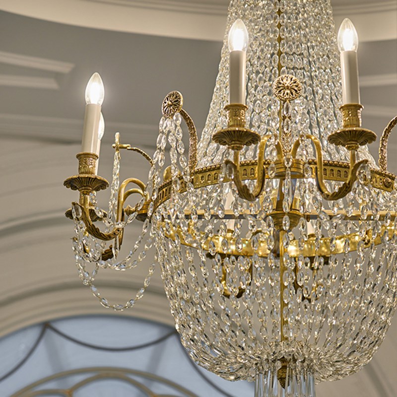 The chandelier at Georgian Suite at Claridge's