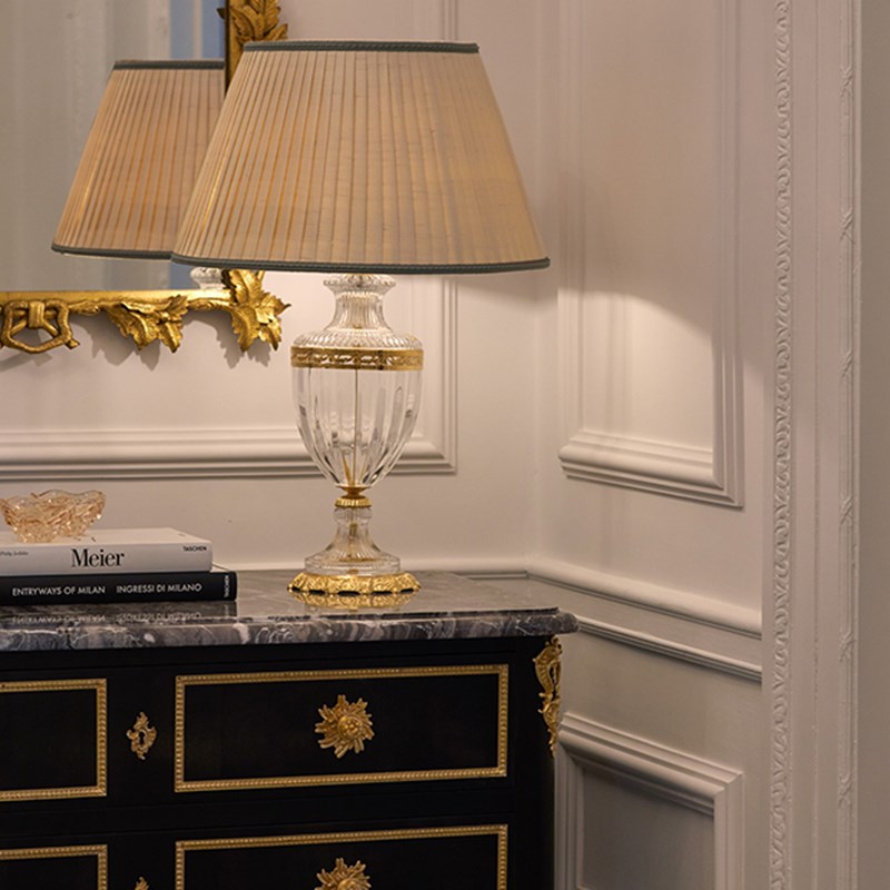 A lamp on a desk in the Georgian Suite at Claridge's