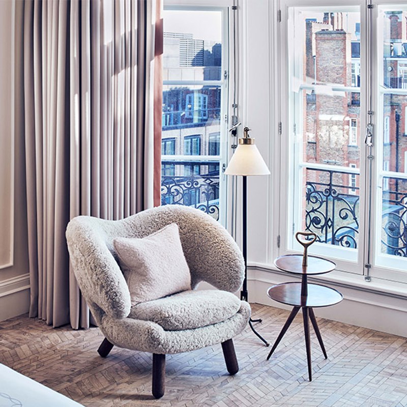 Mayfair Suite armchair in front of window